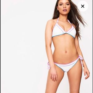 Pretty little thing White Multicolour Embroidered Bikini